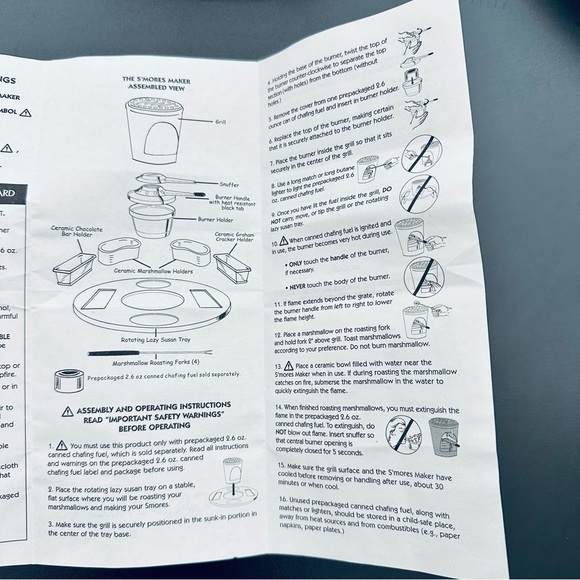 Casa Moda S’mores Maker Indoor/Outdoor with Rotating Serve Tray Partyware UNUSED - Picture 10 of 10
